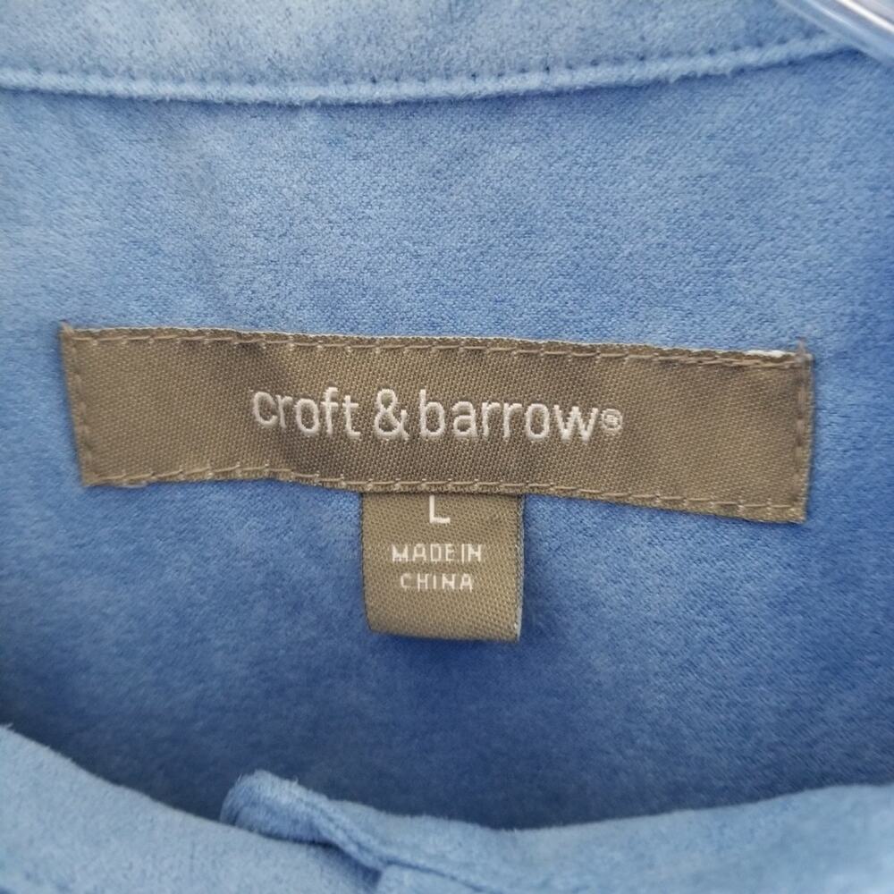 Croft and Barrow Blue Blouse Button Up Collar Long Sleeve Size Large - Picture 4 of 5